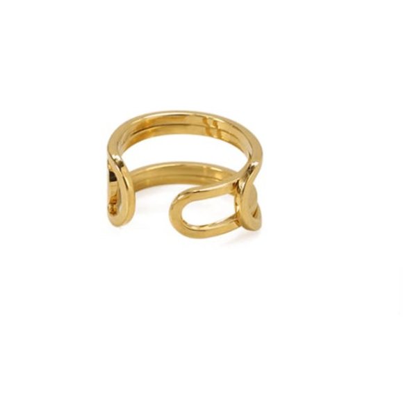 GOLD OPEN SLIT STACKING RING - Picture 5 of 7